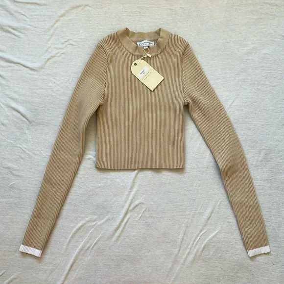 NWT Runway Scout neutral knit sweater set top/skirt size xs. Skirt has slit - Picture 3 of 11